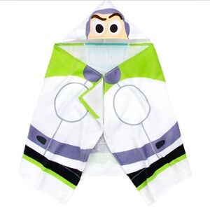 Buzz Lightyear Hooded Towel Poncho - White & Green